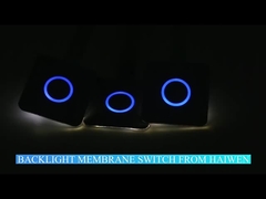 Embossed On Off Push Button Membrane Switch Toughened Backlight Membrane Switch